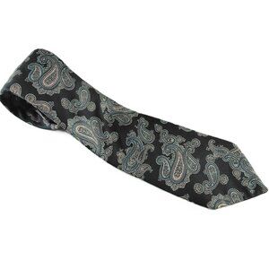 Luettgens Limited Classic Width Men's Tie Black Multi Paisley 100% Silk